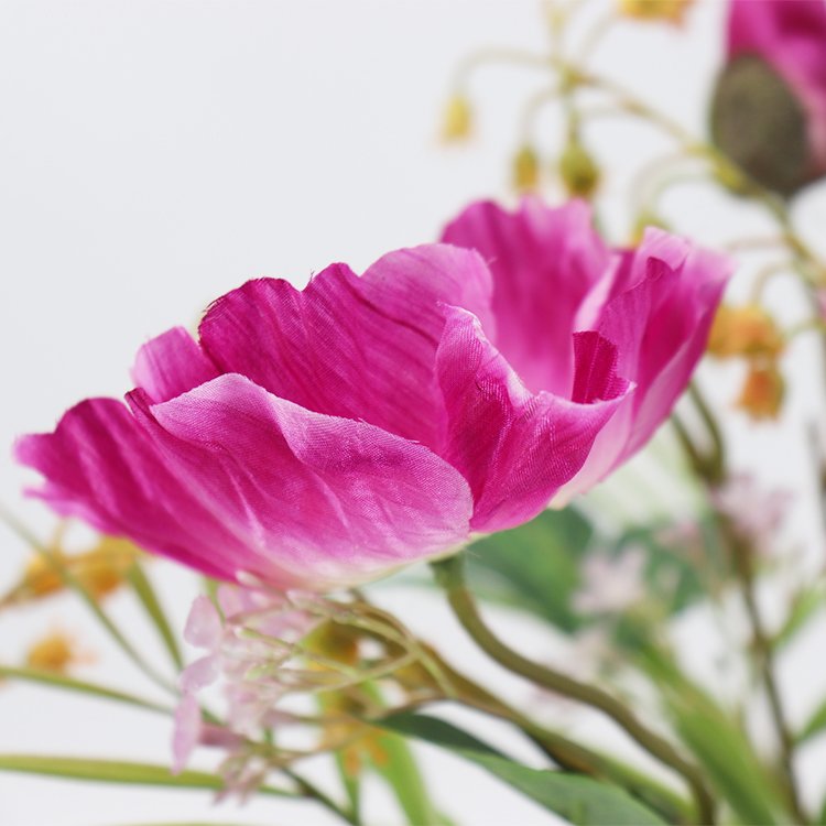 Wholesale 45cm Artificial Poppy Lily Valley Wreaths 3-Poppy Decorative Flowers & Plants Preserved Flowers & Plants Other Wreaths