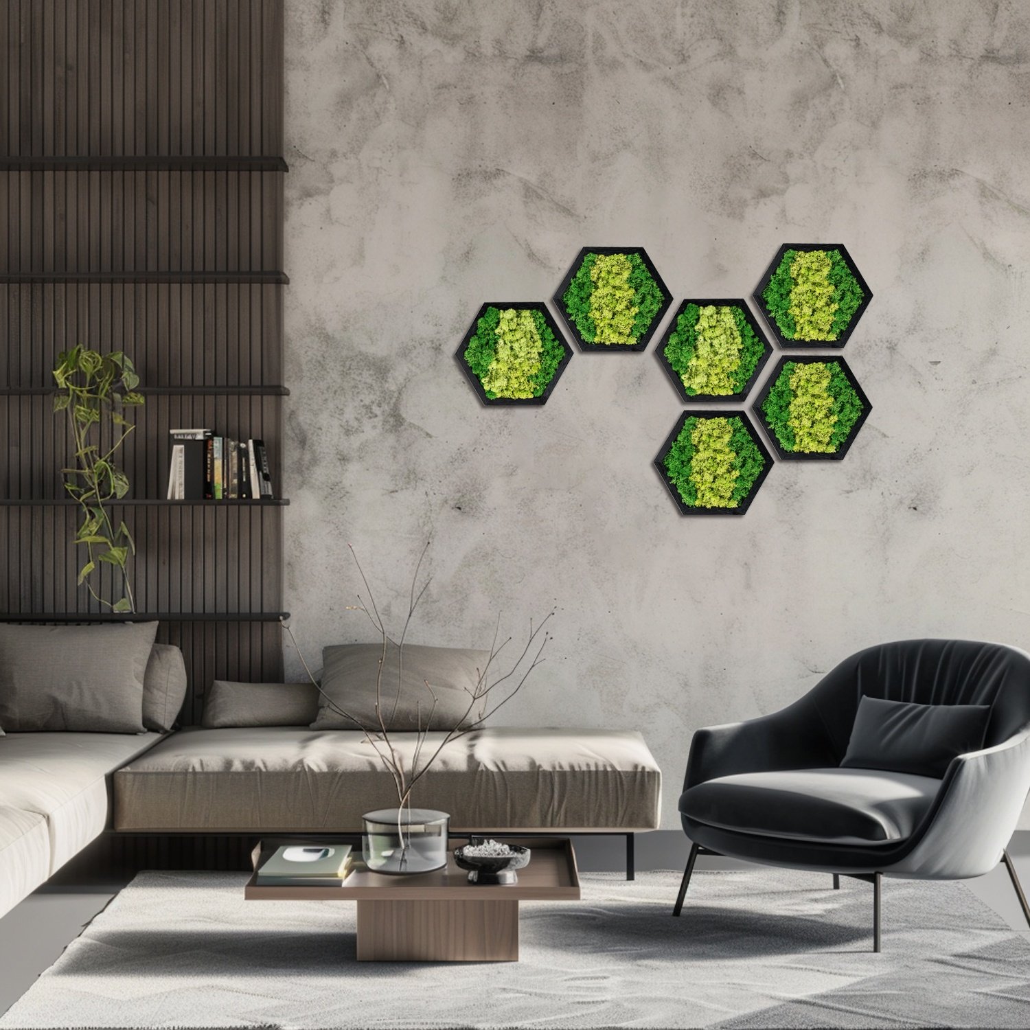 Boxed Preserved Flower Customized Preserved Moss Wall Art Frame For Home Decoration Christmas Decor