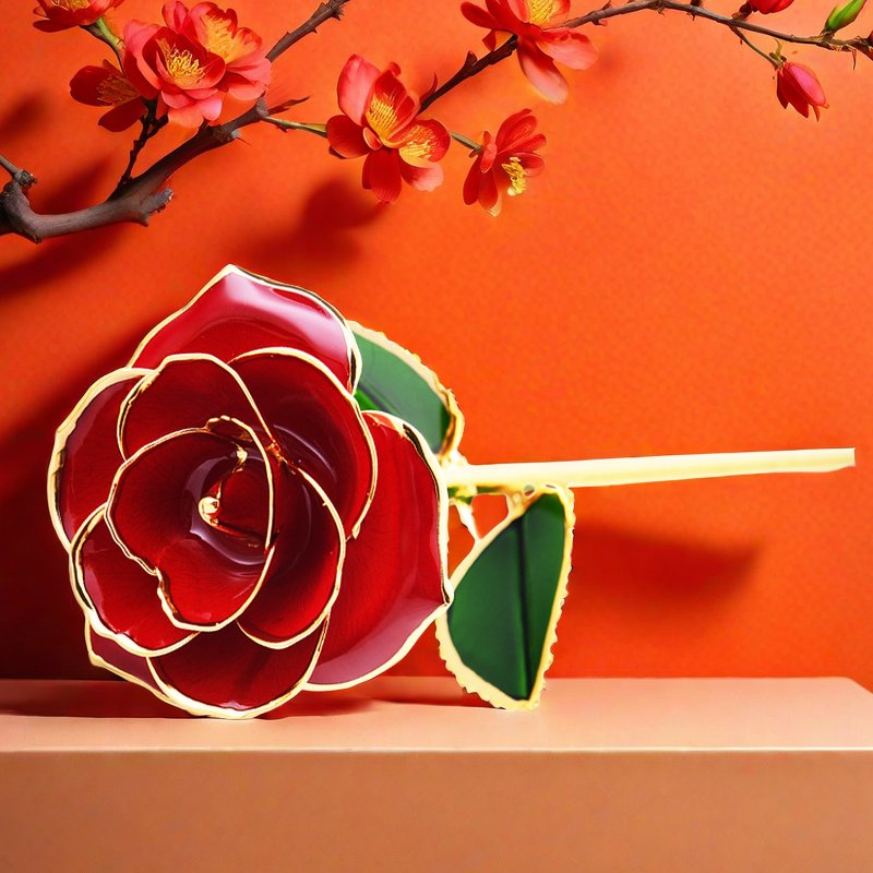 Dipped Flower Preserved Rose Mother's Day Birthday Valentine's Day Gifts Galaxy 24K Gold Plated Rose
