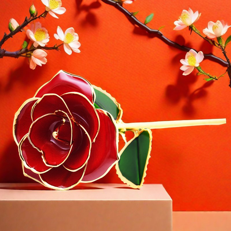 Dipped Flower Preserved Rose Mother's Day Birthday Valentine's Day Gifts Galaxy 24K Gold Plated Rose