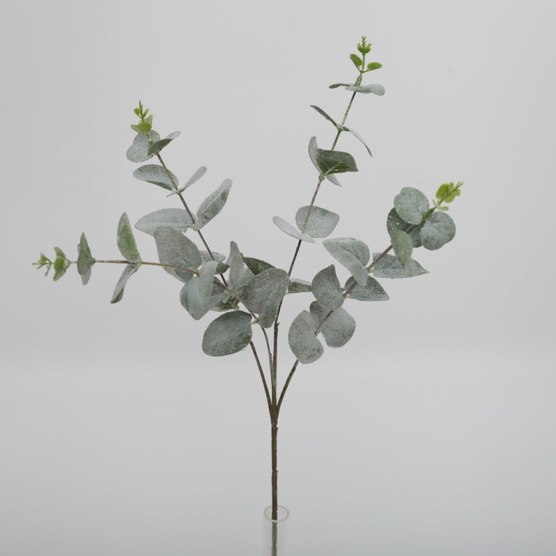 Wholesale Grey Green Silk Plastic Artificial Eucalyptus Leaves Branches Flower Arrangement for Home Office Wedding Banquet Decor