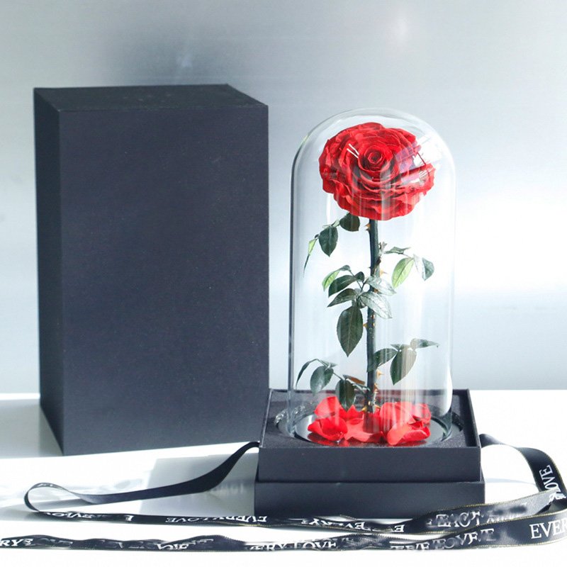 Eternal Rose Flowers Morthers Day Everlasting Preserved Flower Forever Roses In Glass Dome Led