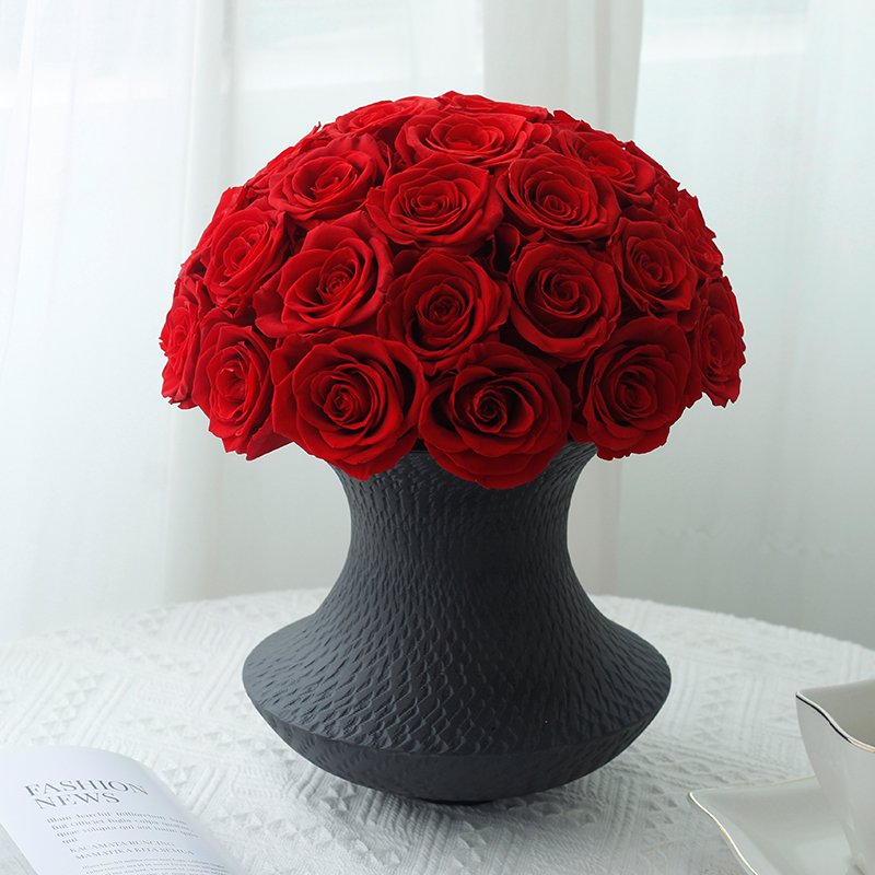 Factory Wholesale Christmas Day Gifts Preserved Flower Ecuador Eternal Floral Deco Long Lasting Real Preserved Rose In Vase