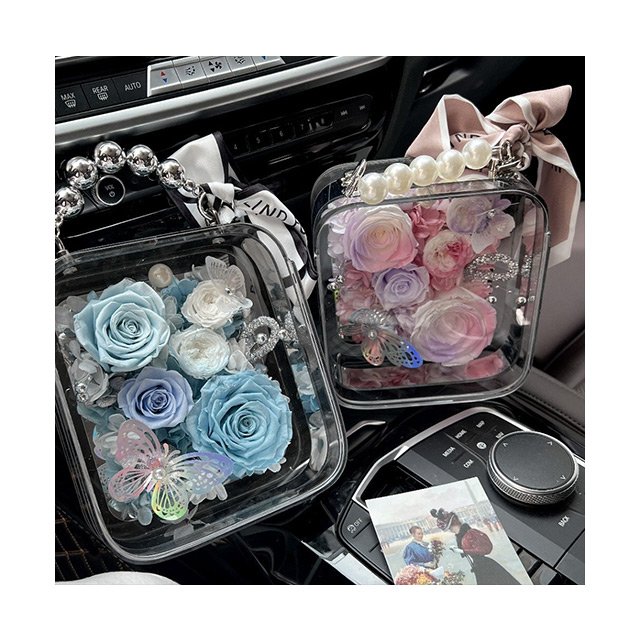 AM-PFE74 Ammy Valentine's Day New Year gift Eternal hydrangea preserved rose acrylic gift box preserved flower box