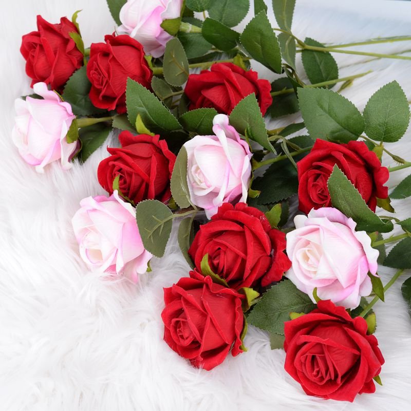 Faux Decorative Preserved Flower Arrangement Valentine's Day Artificial Rose Flowers Realistic Eternal Roses
