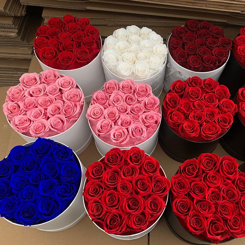 Wholesale real eternal rose preserved flower forever forever natural roses preserved flower in box