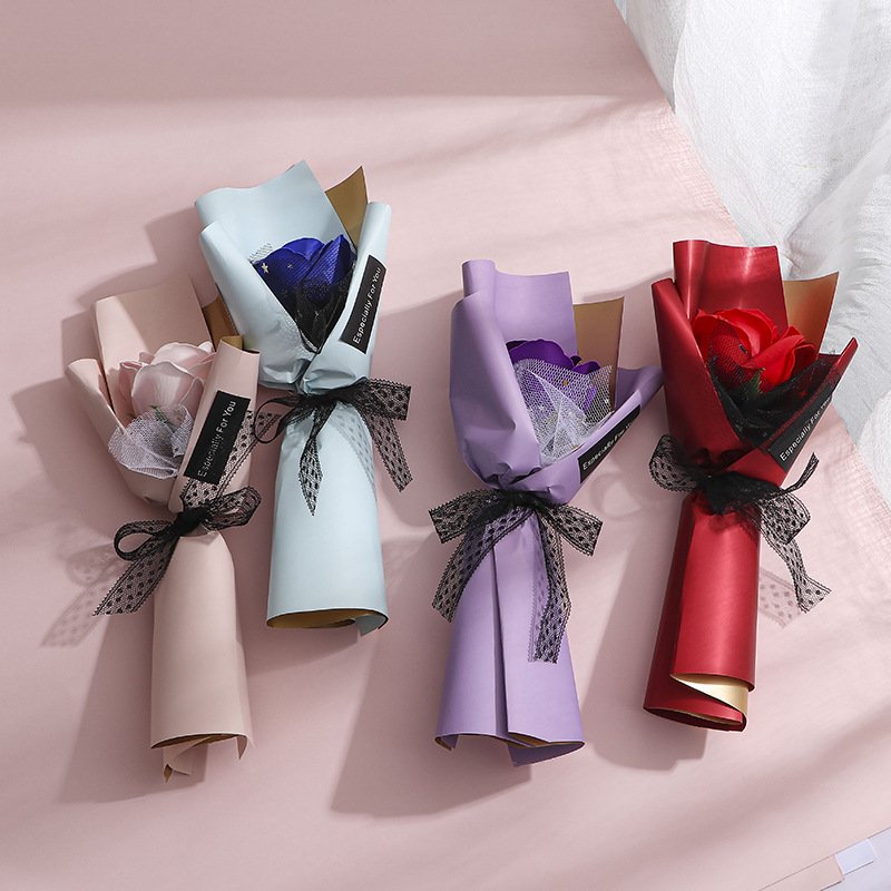 Valentine's Day Gift Christmas Mothers Day Gifts Artificial Flower Rose Soap Flower Small Bouquet Party Supplies