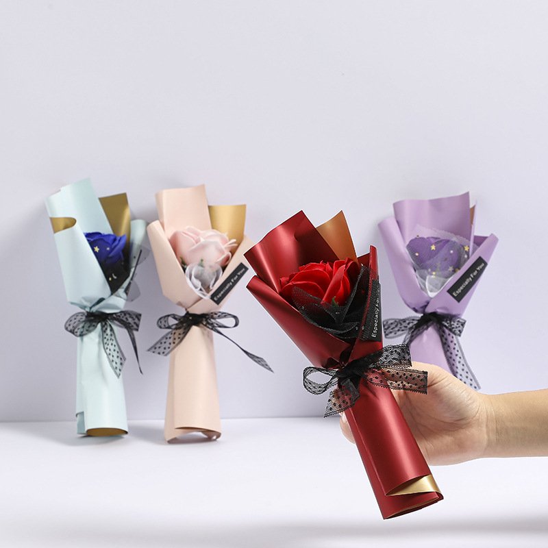 Valentine's Day Gift Christmas Mothers Day Gifts Artificial Flower Rose Soap Flower Small Bouquet Party Supplies