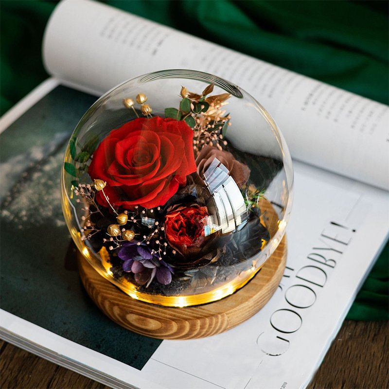 Power Of Love Series LED Atmosphere Light Preserved Flower Ornaments For Birthday Valentine's Day Wedding Decoration flowers