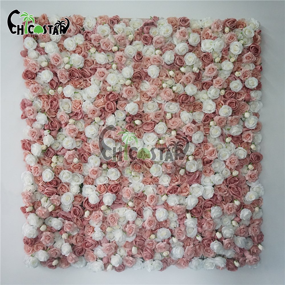 wholesale Wedding scene decoration silk artificial rose flower wall panel