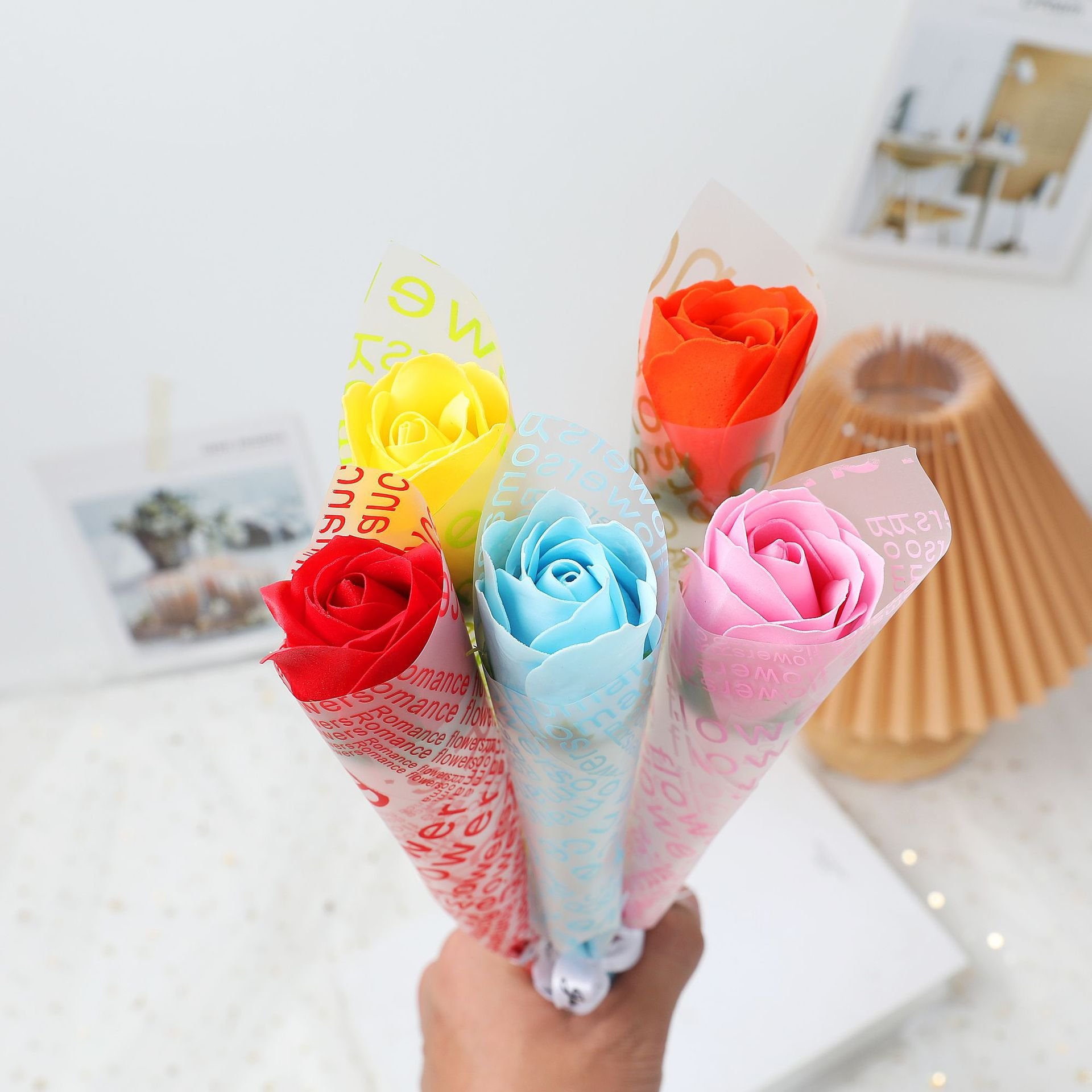 Single soap flower rose bouquet gift rose creative gift hand held flower decoration