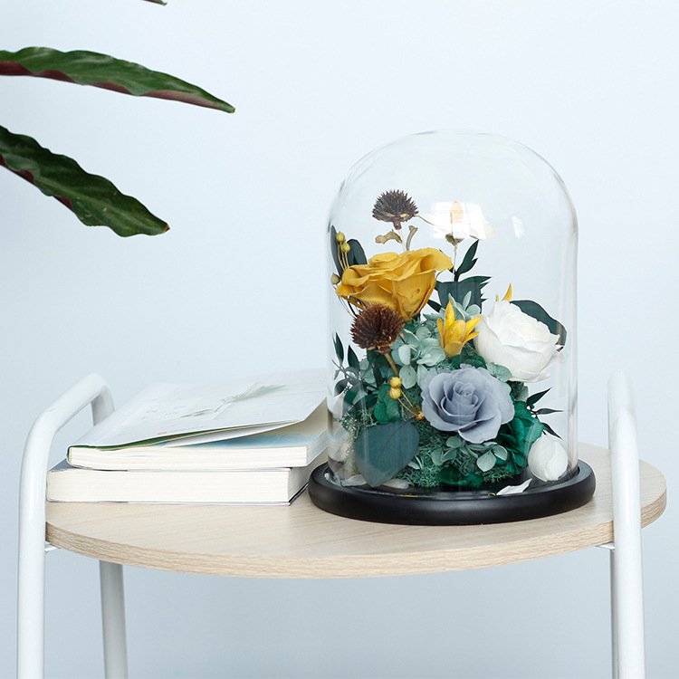 Lovebay Mother's Day Gift Long Life Real Natural Immortal Stabilized Luxury Preserved Flower Rose Preserved Rose In A Glass Dome