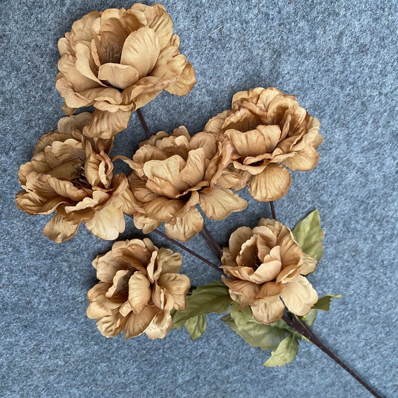 Y-H148 Cheap Artificial Peonies Flowers 6 Heads Silk Peony Artificial Flower Bouquet For Wedding Room Decoration