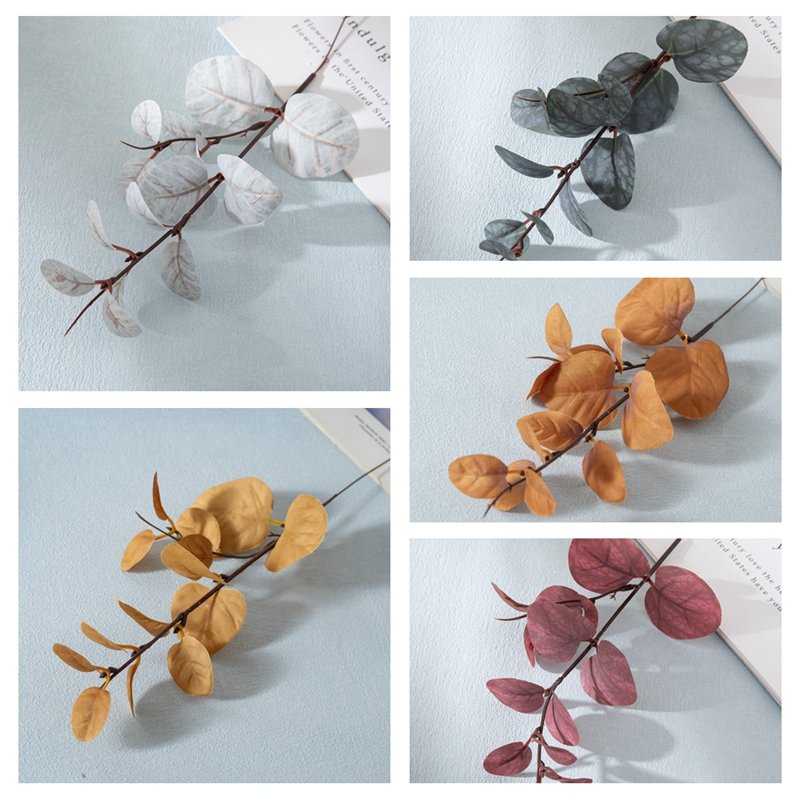 MW22102 Artificial Flower Multi-Color Apple Leaf Eucalyptus Sprigs for Wedding Home Hotel Party Garden