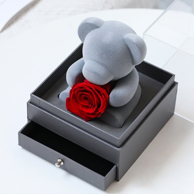 2023 Valentines day Mothers gift rose bear gift box jewelry luxury gifts box eternal preserved flowers eternal rose