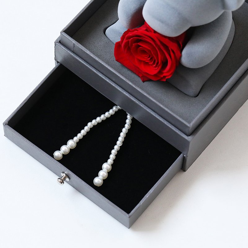 2023 Valentines day Mothers gift rose bear gift box jewelry luxury gifts box eternal preserved flowers eternal rose