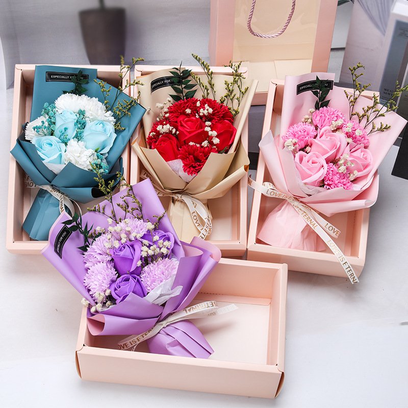 Souvenir Bouquet Flower Home Decoration Artificial Soap Rose Bouquet Wedding Valentine's Day Mother's Day Gifts