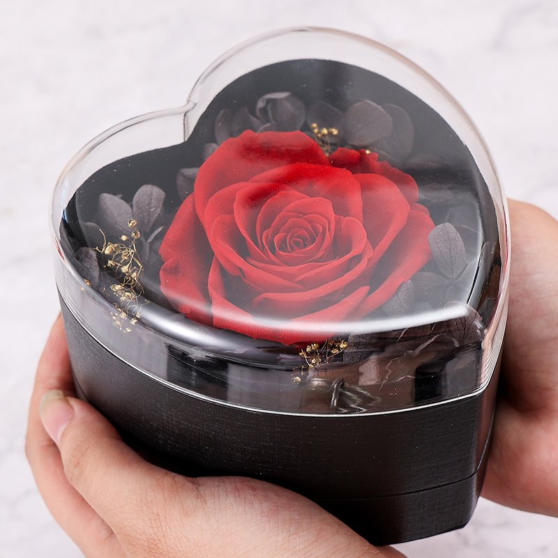 New product Valentines Mother Day Gift Preserved Roses in Acrylic Box Preserved Roses Box gift boxes for present