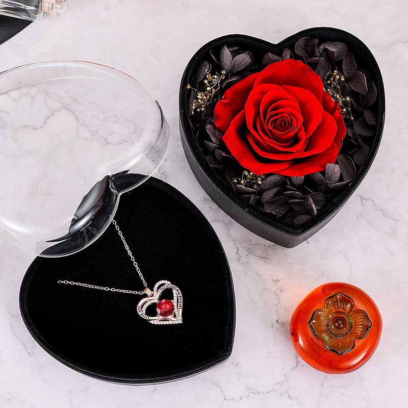 New product Valentines Mother Day Gift Preserved Roses in Acrylic Box Preserved Roses Box gift boxes for present
