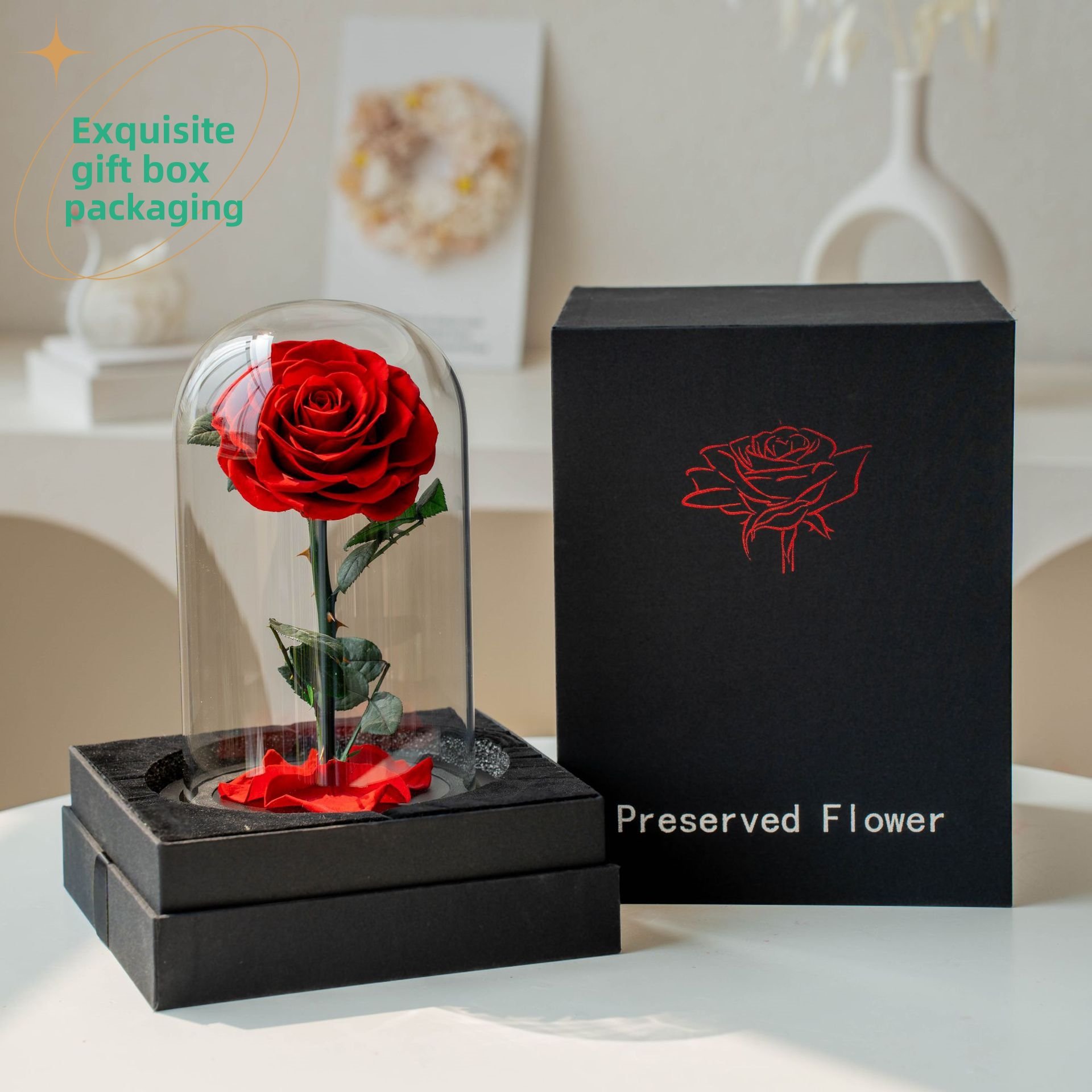 Eternal Rose Flowers Morthers Day Everlasting Preserved Flower Forever Roses In Glass Dome