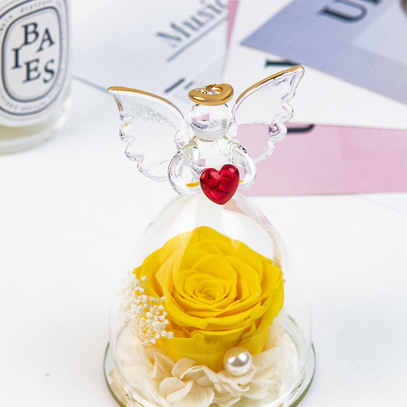 Yunnan hot selling real fresh preserved flower decorative real natural preserved flower in glass dome
