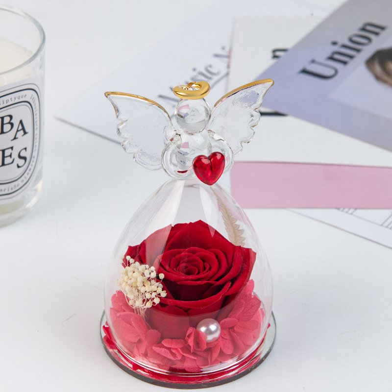 Yunnan hot selling real fresh preserved flower decorative real natural preserved flower in glass dome