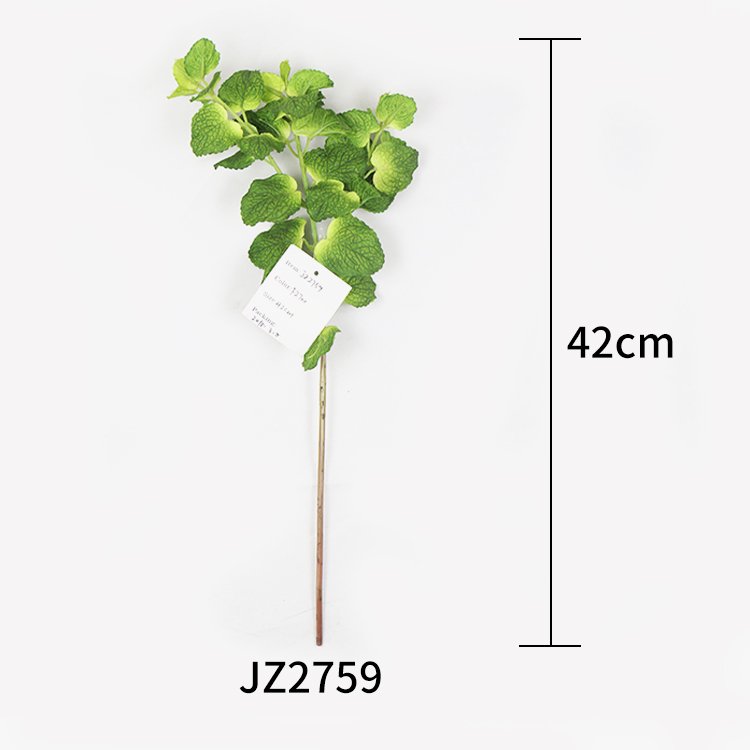 High Quality Small Single Branch Artificial Decorative Flowers Plants 42cm 37 Sets Leaves 2 Mint Valentine's Day Graduation