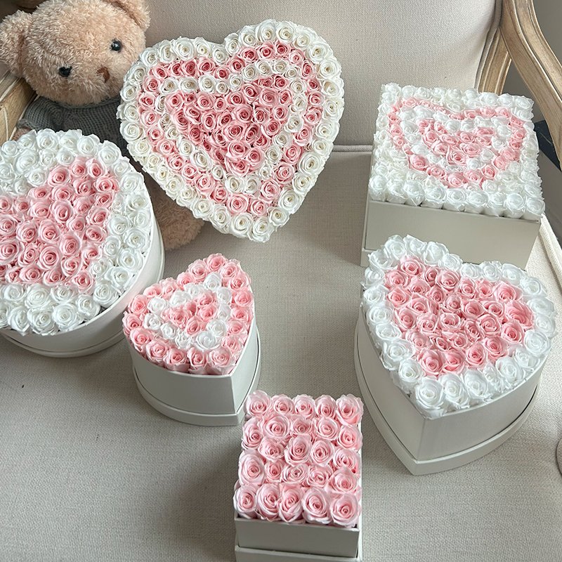 Wholesale Hot Valentine's Day Gift Eternal Rose Preserved Flower Box Decorative Flower Gift Preserved Flower