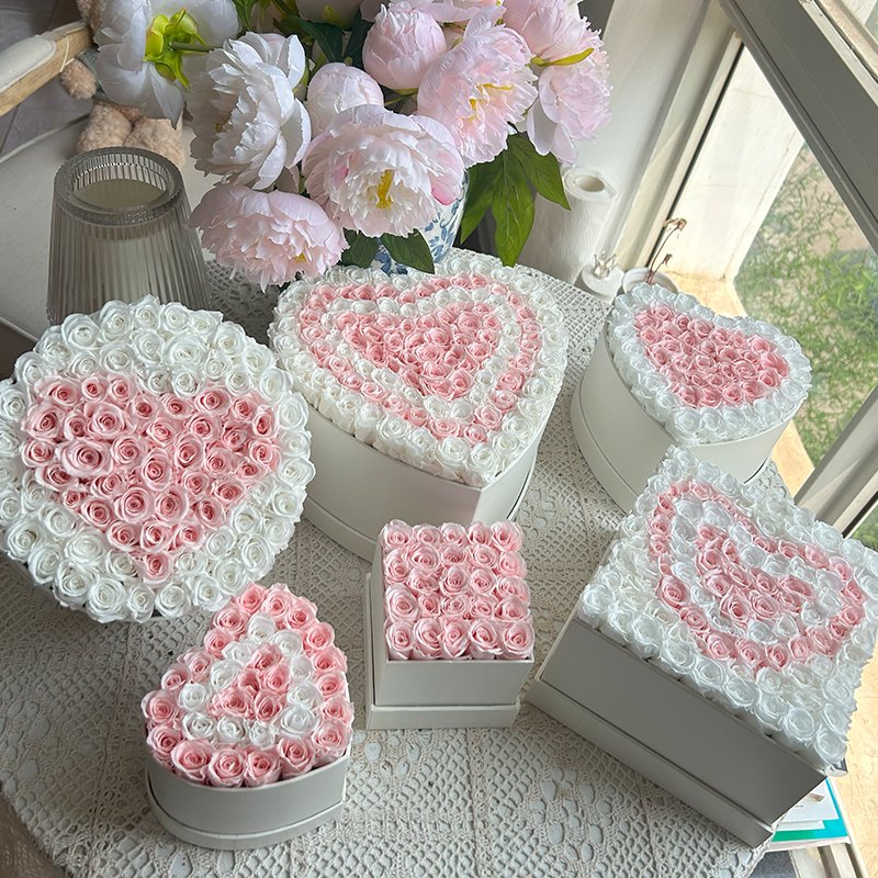 Wholesale Hot Valentine's Day Gift Eternal Rose Preserved Flower Box Decorative Flower Gift Preserved Flower