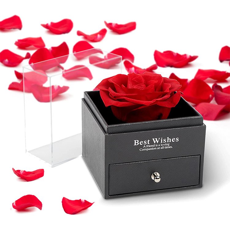 AA-1 wholesale top seller decoration flowers valentines day eternal rose preserved rose flowers in acrylic gift box