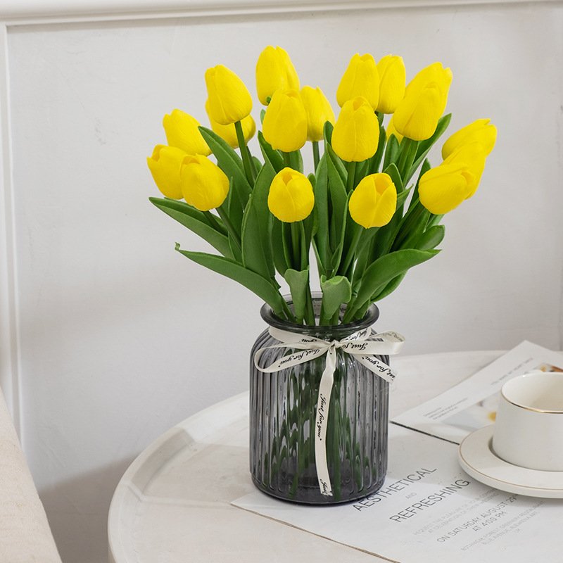 New Arrival Artificial Flower Real Touch Tulip Stem Realistic Tulip Artificial Flower