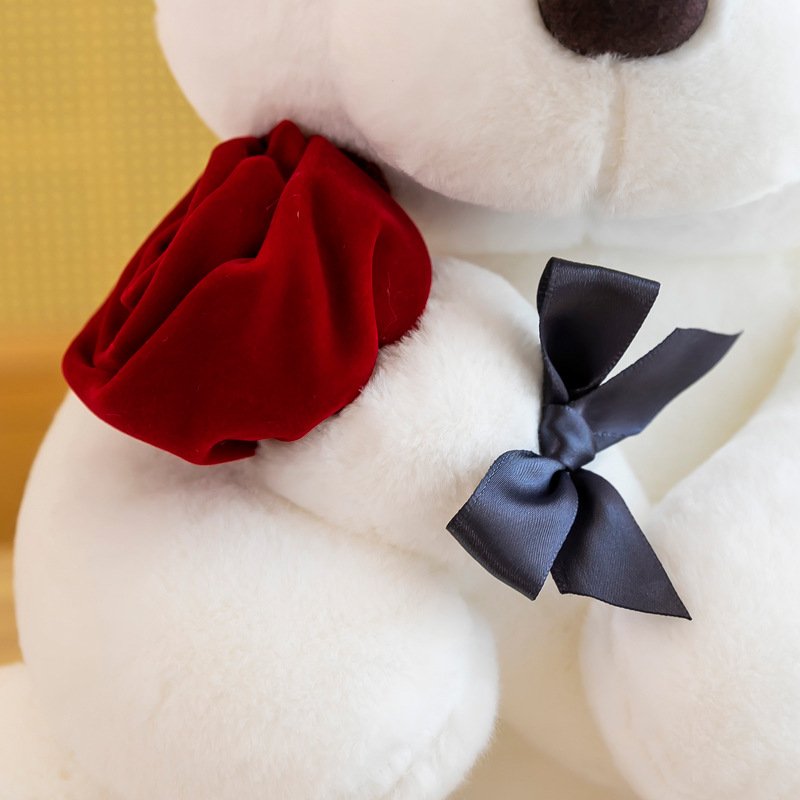 25/40/50cm Tall Wholesale Bedtime Toys Valentines Stuffed Animal Plush Love Teddy Bear Plush Toy With Rose