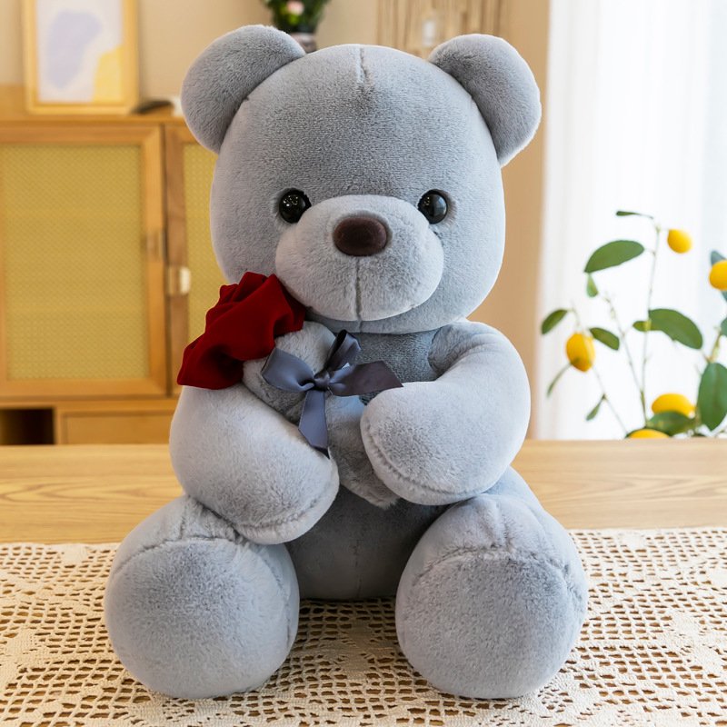 25/40/50cm Tall Wholesale Bedtime Toys Valentines Stuffed Animal Plush Love Teddy Bear Plush Toy With Rose