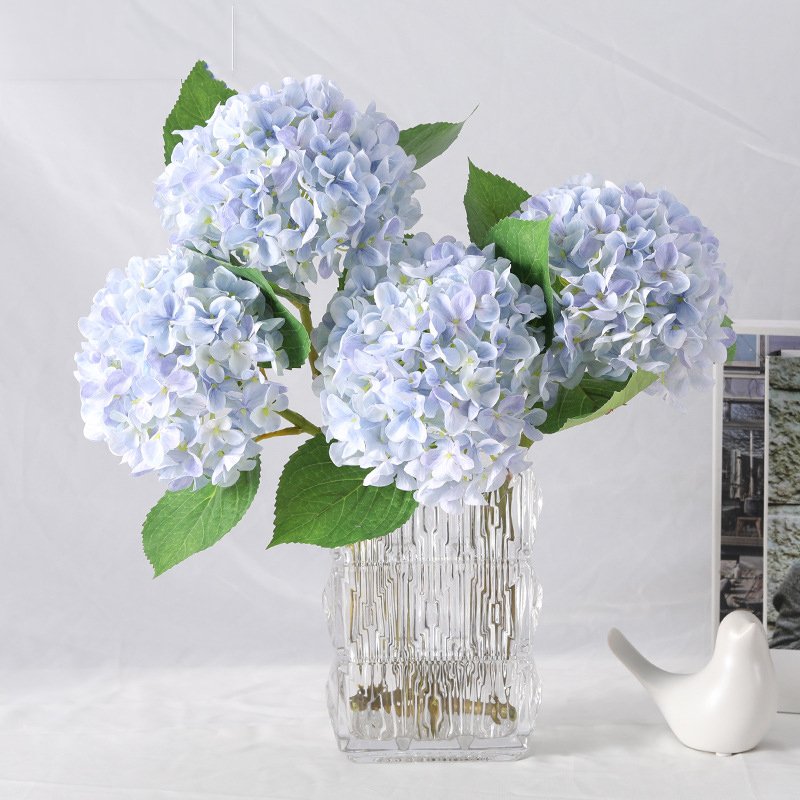 M-H113 Wholesale Luxury Large Pink Blue Silk Faux Hydrangeas Flower Wedding Decoration Artificial Flowers Hydrangea