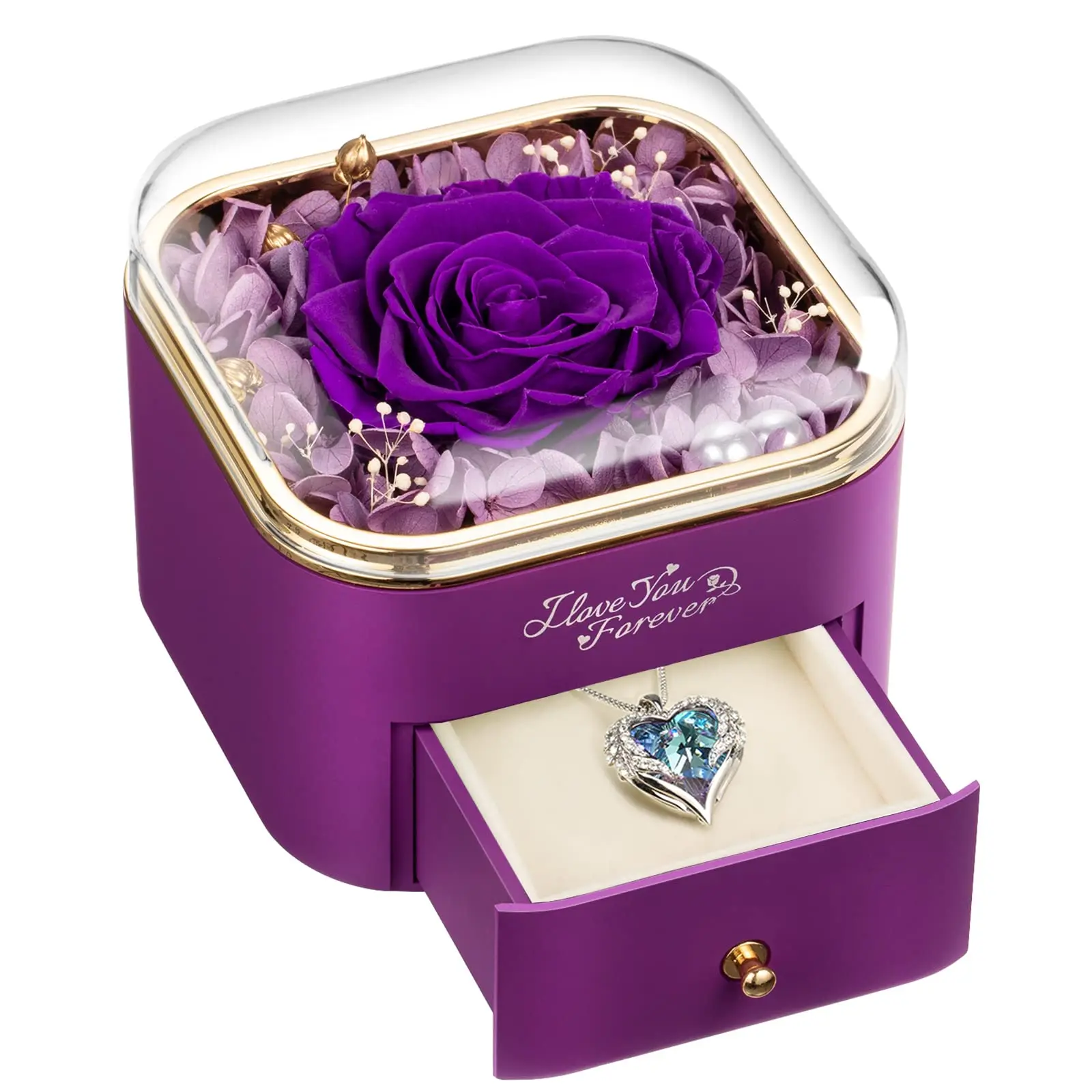 wedding gift for guest eternal real rose preserved flowers jewelry box eternal rose gift box for women