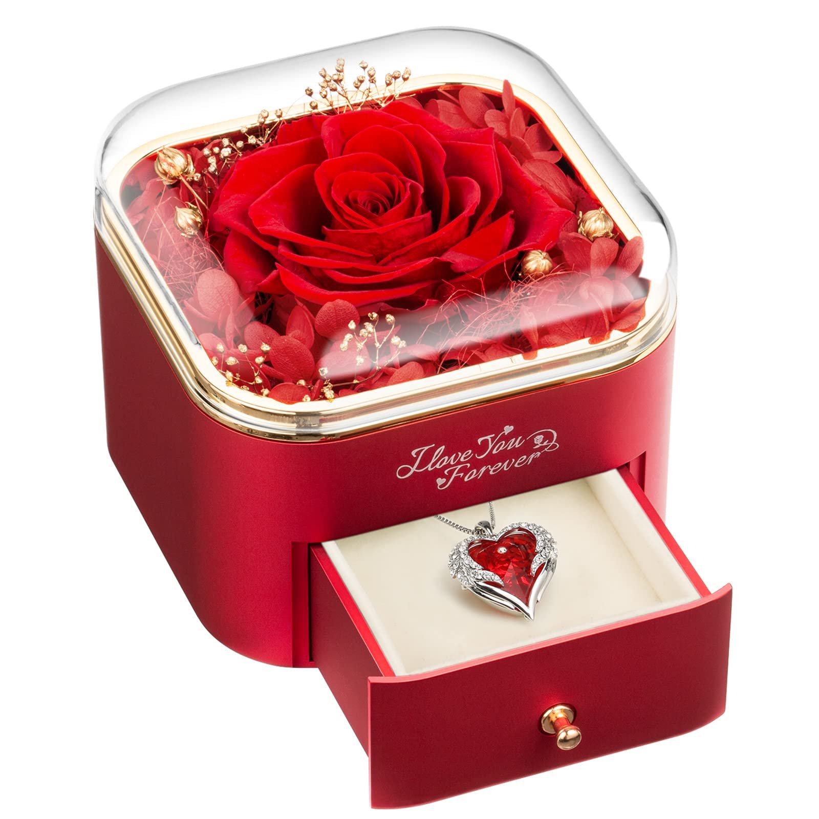 wedding gift for guest eternal real rose preserved flowers jewelry box eternal rose gift box for women