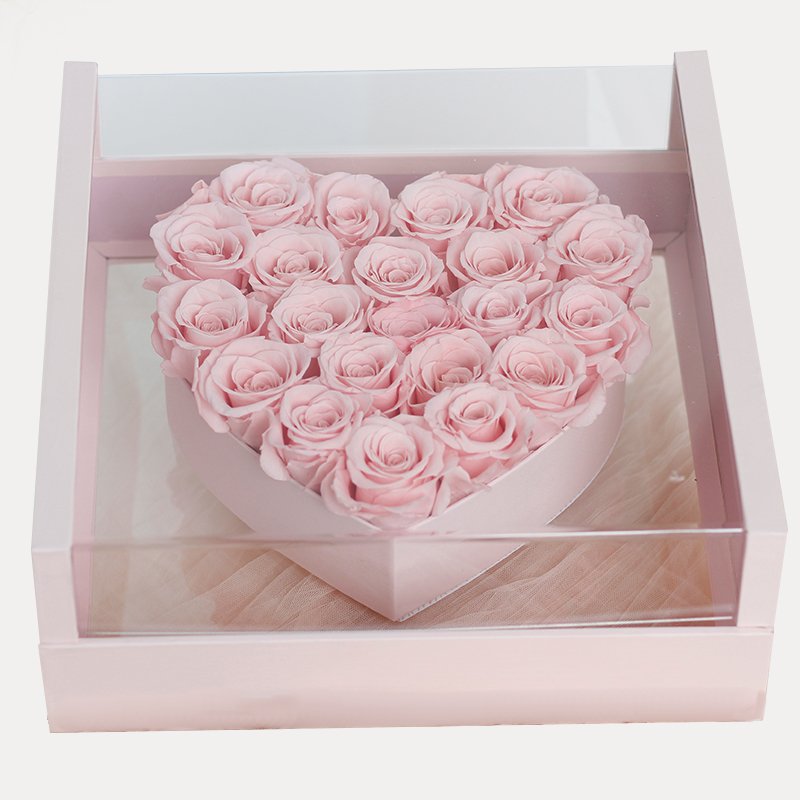 Valentine's Day Romantic Luxury Super large heart made of preserved flowers Clear Acrylic Rose Box Preserved Flower Box