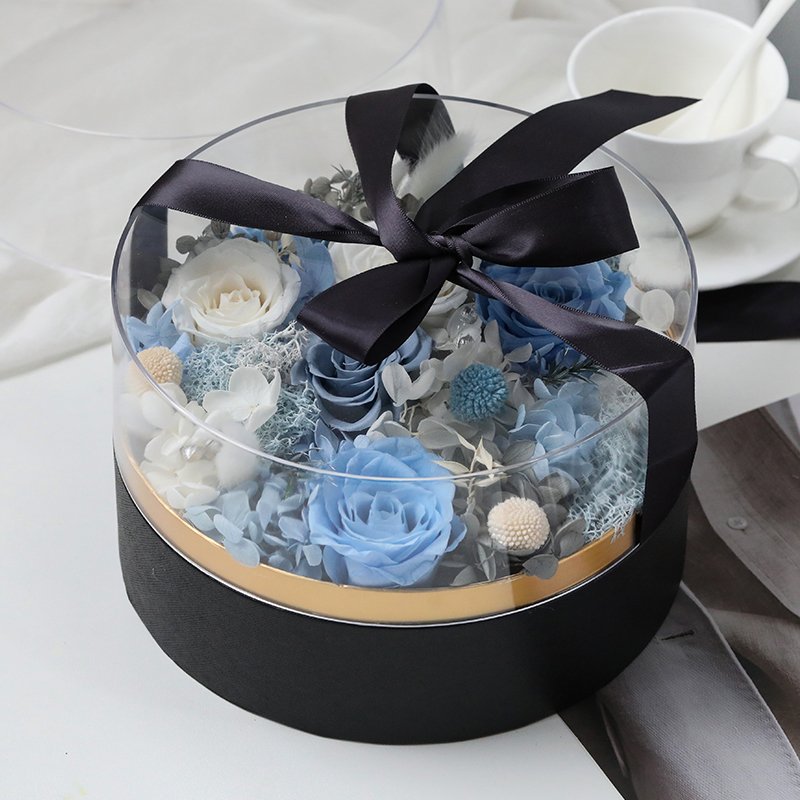 Valentines Mothers Day gift customized forever eternal roses luxury gifts in high-end leather gift box flower preserved roses