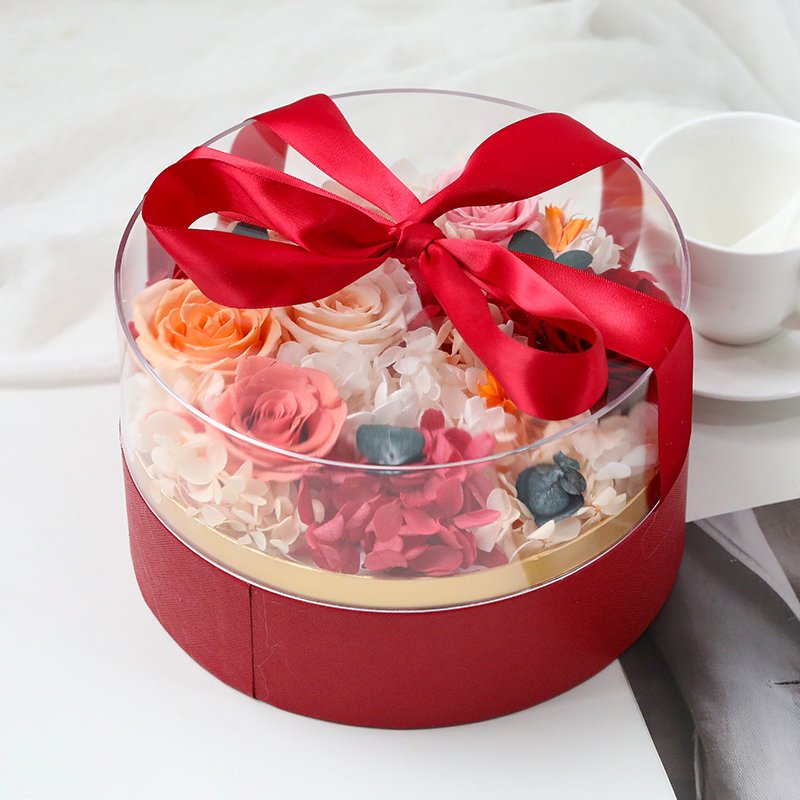 Valentines Mothers Day gift customized forever eternal roses luxury gifts in high-end leather gift box flower preserved roses