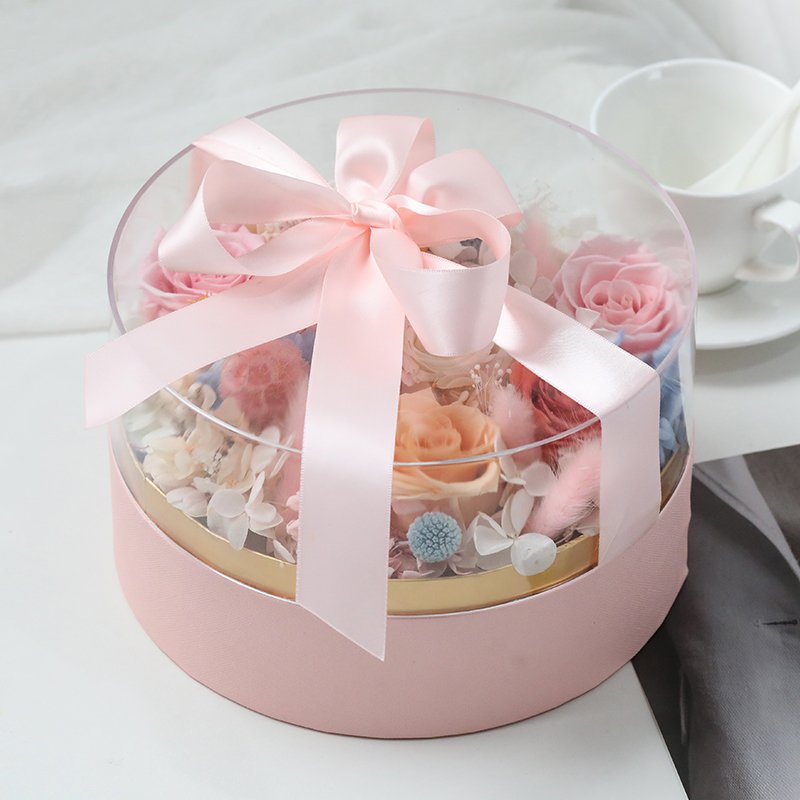Valentines Mothers Day gift customized forever eternal roses luxury gifts in high-end leather gift box flower preserved roses