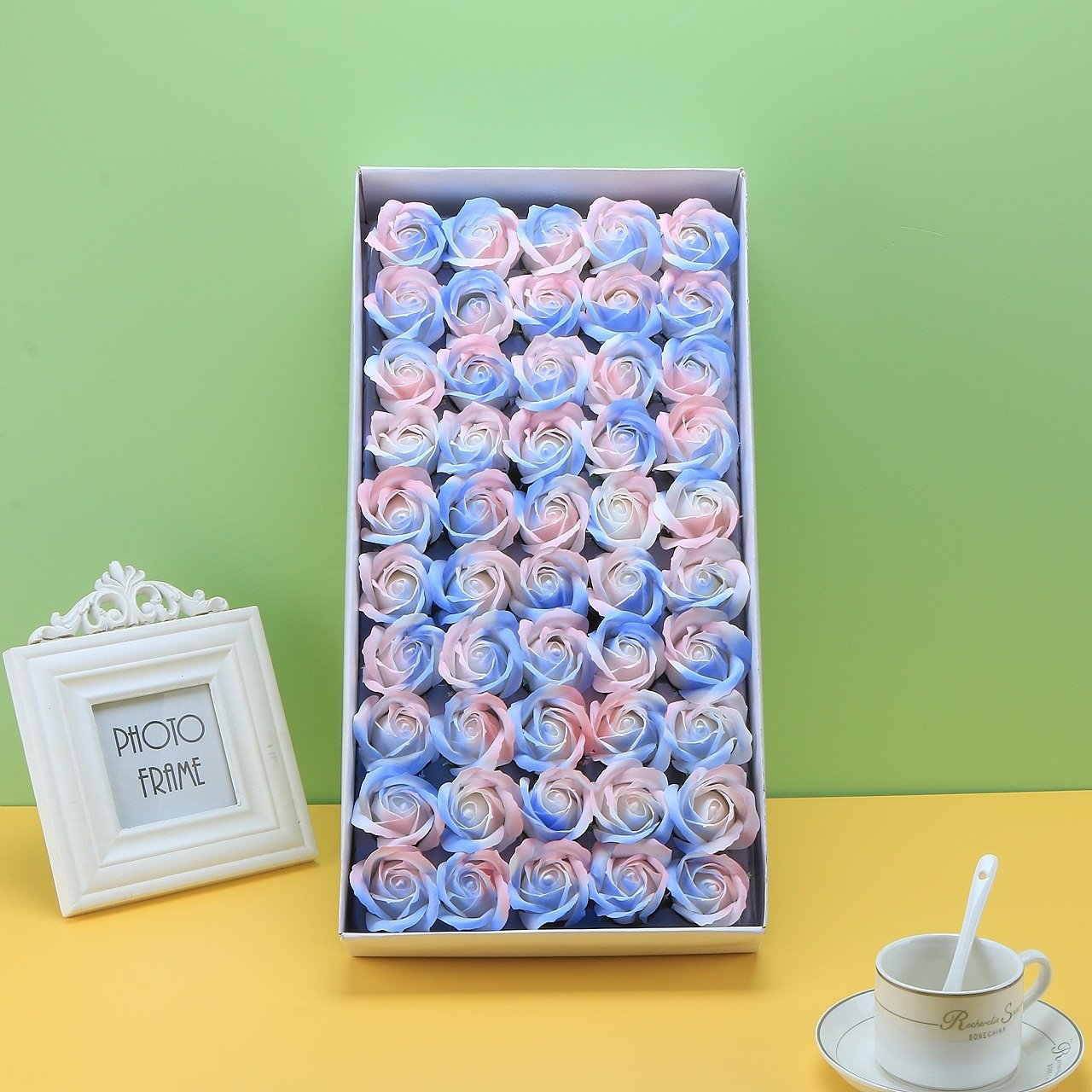 Soap Flowers Roses Wholesale Valentines Day Gift 2023 50 PCS Pink Scented Plant Essential Oil Roses Flowers Soap for Women Gift