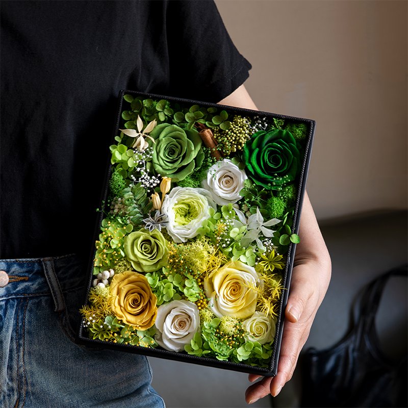 Yunnan Luxury Square Box Preserved Flower Ornaments For Mother's Day Birthday Valentine's Day Wedding Decoration flowers