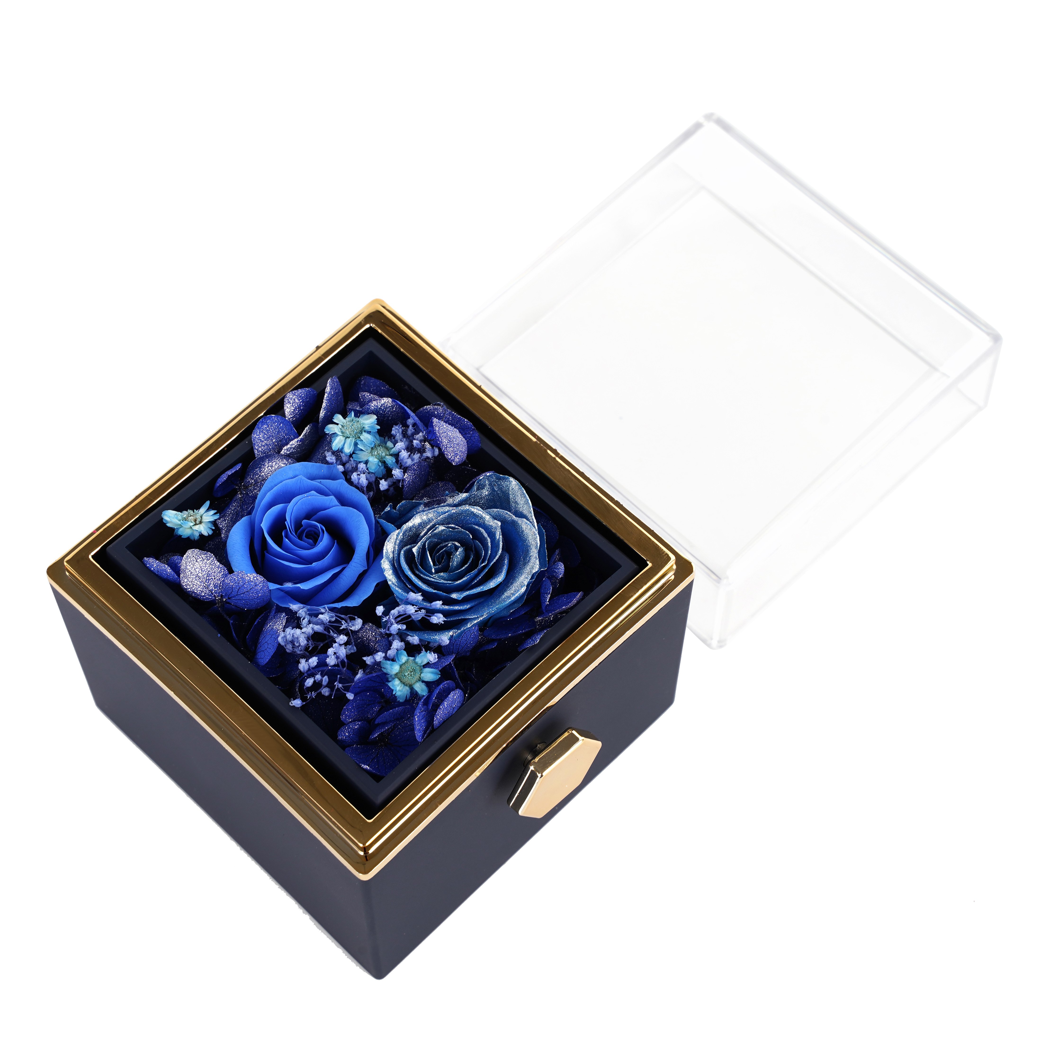 Valentines day gift everlasting forever preserved eternal flower rose jewelry box for rose and jewelry with jewelry box roses