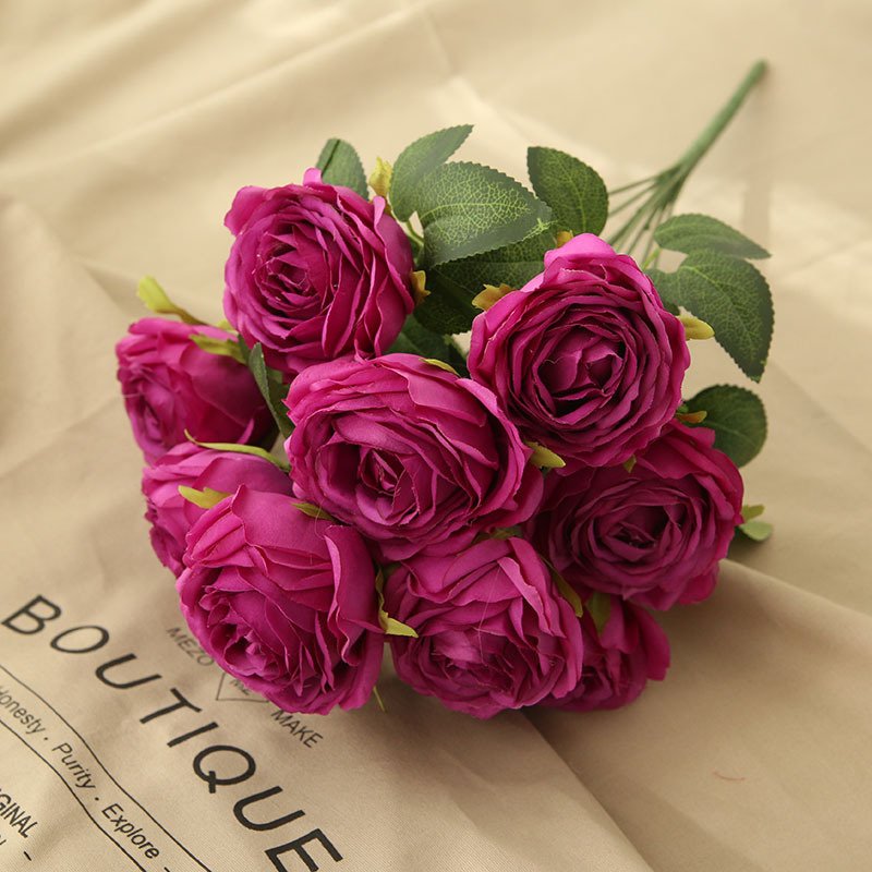 GIGA High Quality Pink Artificial Magic Rose Flower Bulk Preserved Silk Cloth and Velvet for Garden Events Back to School