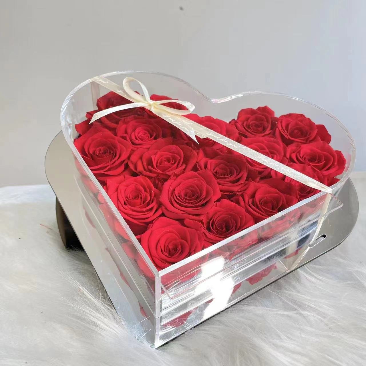 Wholesale Preserved A Grade Rose Flower Eternal Everlasting Roses Flowers In Gift Heart box
