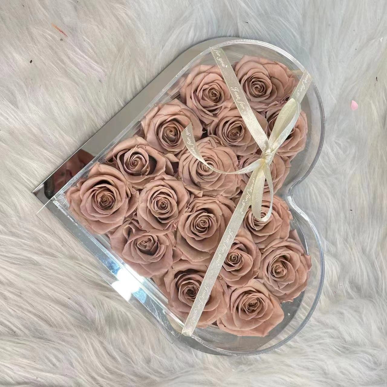 Wholesale Preserved A Grade Rose Flower Eternal Everlasting Roses Flowers In Gift Heart box