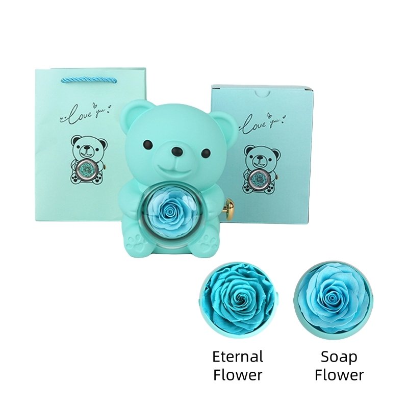 Wholesale lovely little bear transparent ring plastic jewelry box packaging gift box