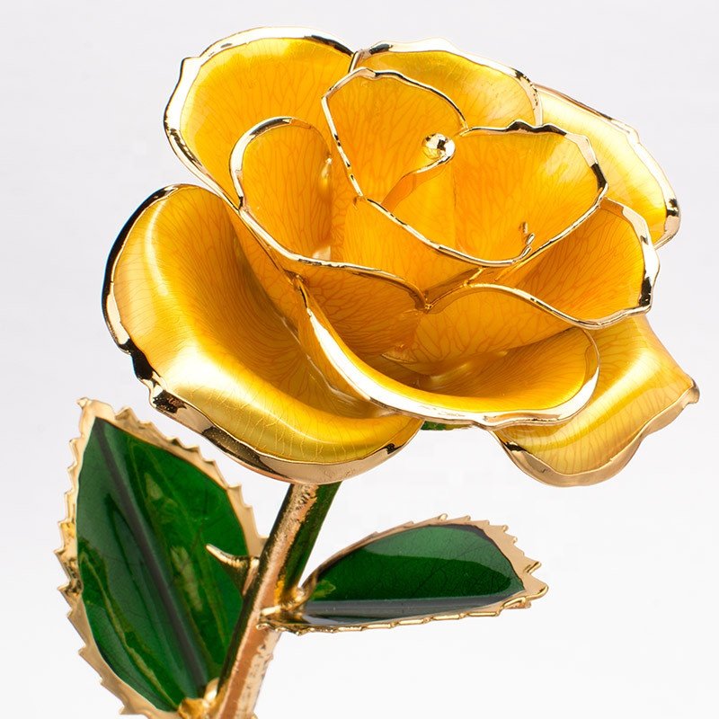 hot sale natural rose 24k real gold plated rose Preserved flowers saint valentine Day mothers day gifts