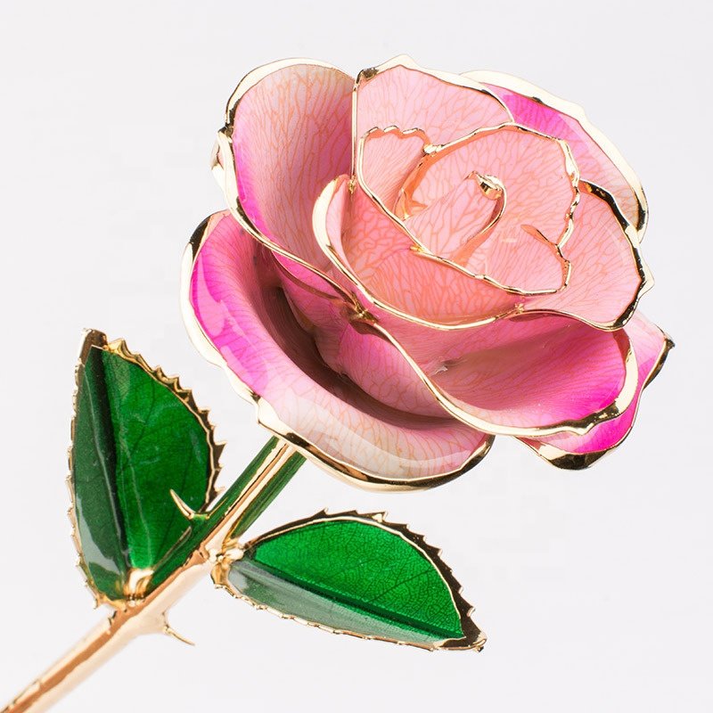 hot sale natural rose 24k real gold plated rose Preserved flowers saint valentine Day mothers day gifts