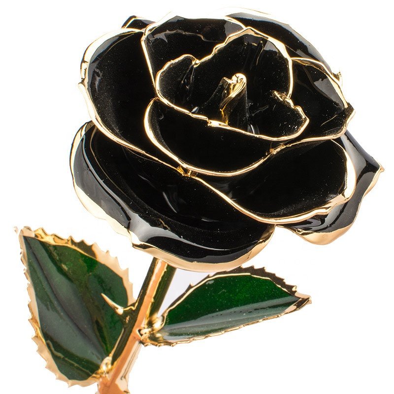 hot sale natural rose 24k real gold plated rose Preserved flowers saint valentine Day mothers day gifts